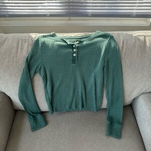 American Eagle Outfitters Ribbed Long Sleeve Tee